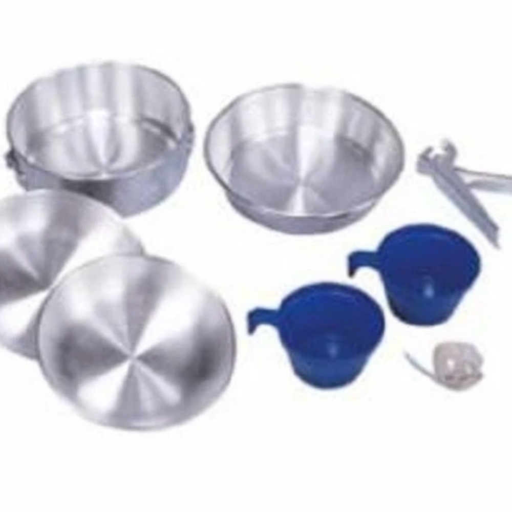 Stansport Backpackers Cook Set 8 Piece Polished Aluminum Weighs 18 oz New In Box